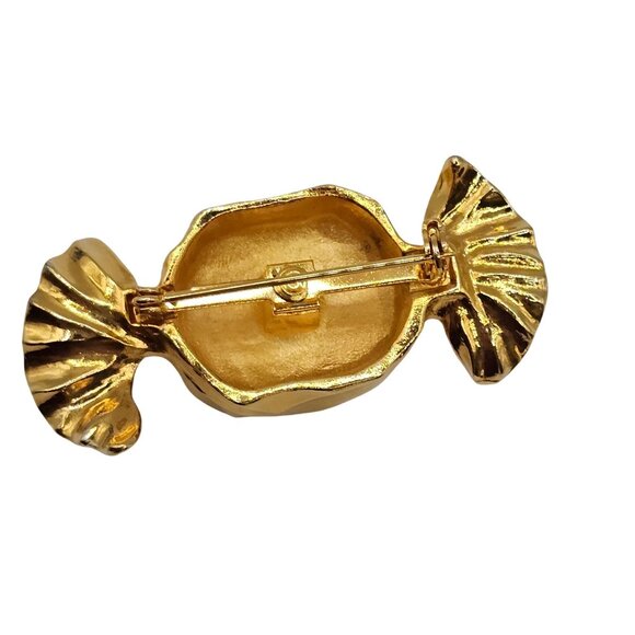 VTG Brooch Liquid Gold Wrap Hard Candy Molded Halloween Christmas Valentines Pin - Picture 5 of 8